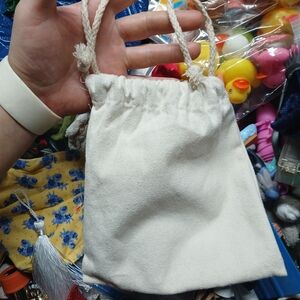 Unbranded Natural Cotton Drawstring Storage Bag - Cream